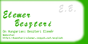 elemer beszteri business card